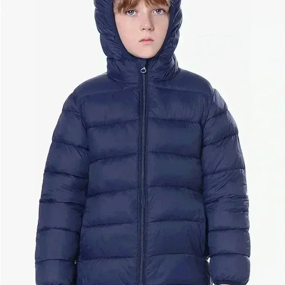 New Cecorc Boy’s Puffer Jacket Coat Dark Blue Size 10-12 NWT - Picture 2 of 10